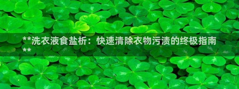 威九国际网站进入产品中心怎么进：**洗衣液食盐析：快速清除衣