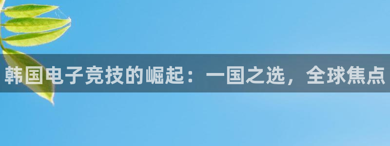 威客电竞测速：韩国电子竞技的崛起：一国之选，全球焦点